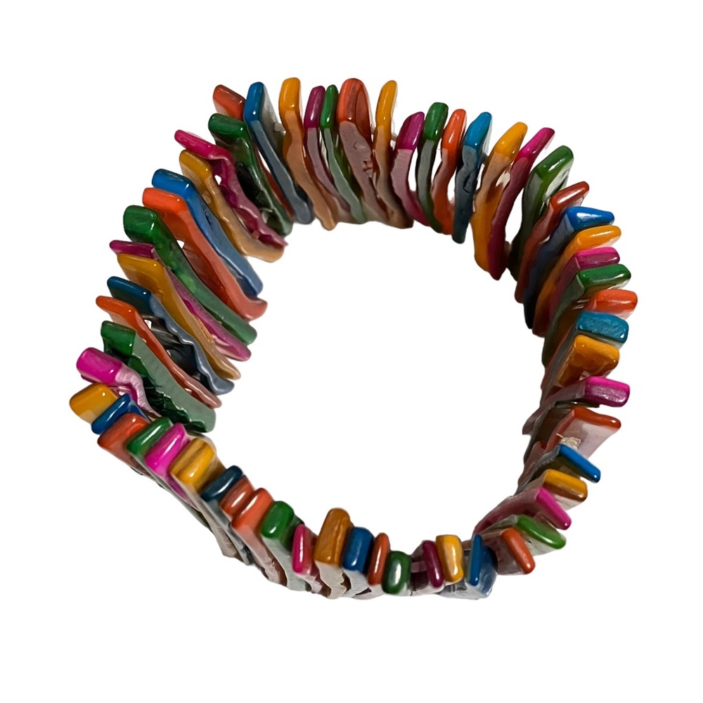Shell Multi Color Bracelet Cuff - Picture 3 of 4